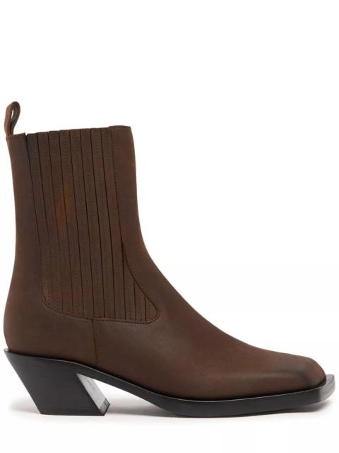Amina Muaddi AMINA MUADDI Chiara 40 Brown Leather Chelsea Boots New