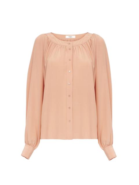 Chloé SCOOP-NECK BLOUSE IN CRÊPE DE CHINE