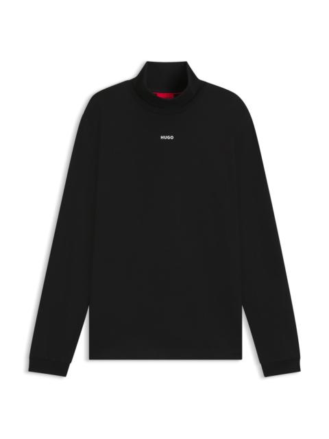 HUGO ROLLNECK LOGO T-SHIRT IN COTTON