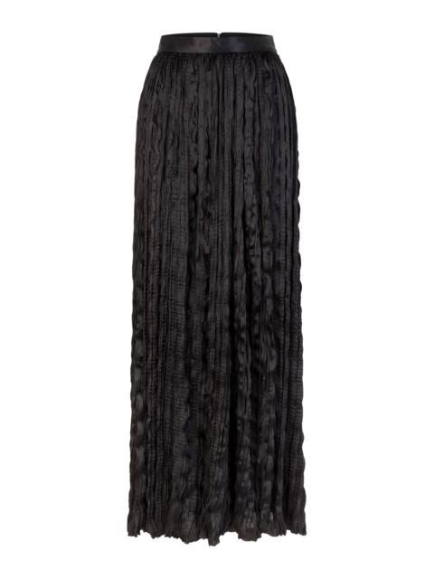 HEIRLOME Emma Pleated Satin Maxi Skirt black