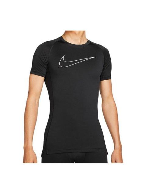 Nike Logo Printing Training Sports Breathable Short Sleeve Gym Clothes Black DD1993-010