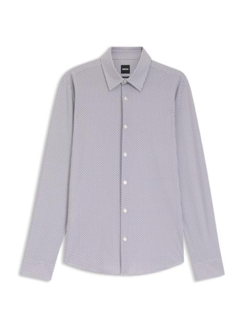 BOSS PRINTED SLIM-FIT SHIRT IN PERFORMANCE-STRETCH JERSEY
