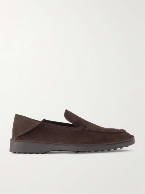 Collapsible-Heel Suede Loafers