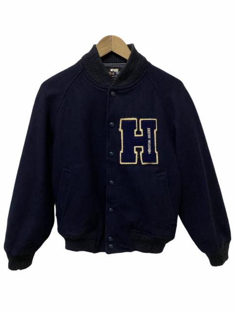 🔥 Vintage Van Houston Oilers Patchwork Varsity Jacket