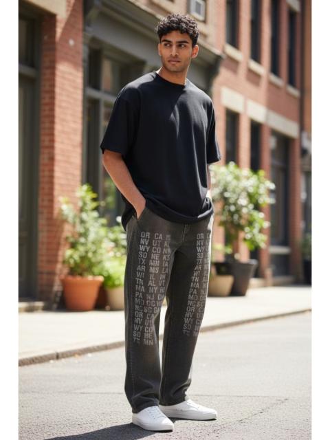 Other Designers Japanese Brand - SICK💥Vintage US State Abbreviations Punk Mudwash Corduroy