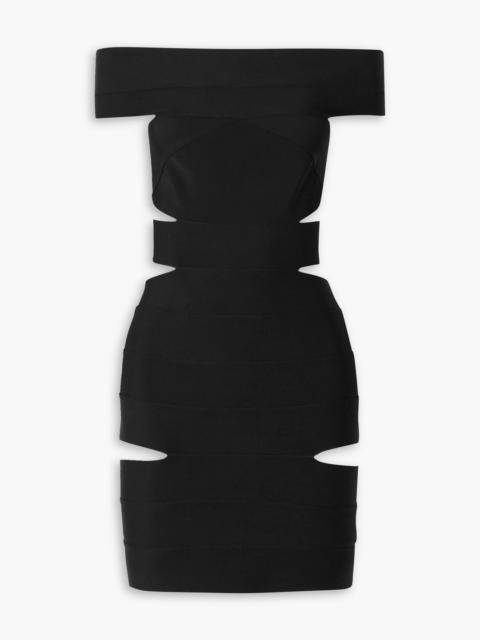 ALEXANDRE VAUTHIER Off-the-shoulder cutout stretch-knit mini dress