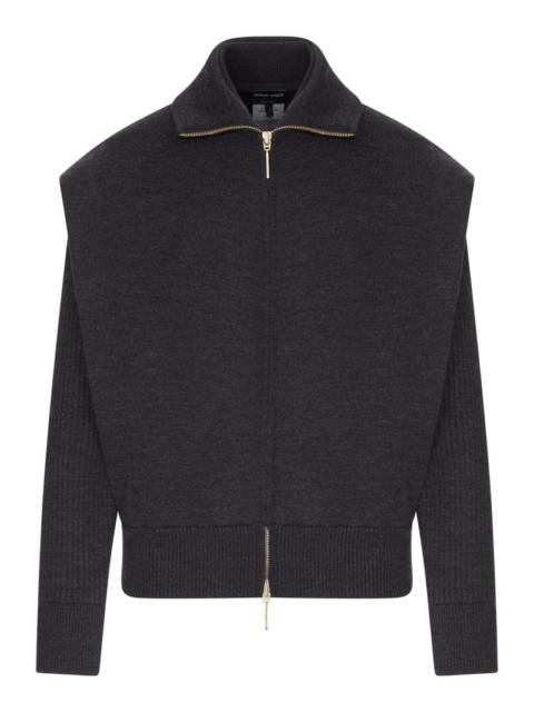 GIORGIO ARMANI Giorgio Armani Women Padded Virgin Wool Bomber Jacket With Ribbed Sleeves