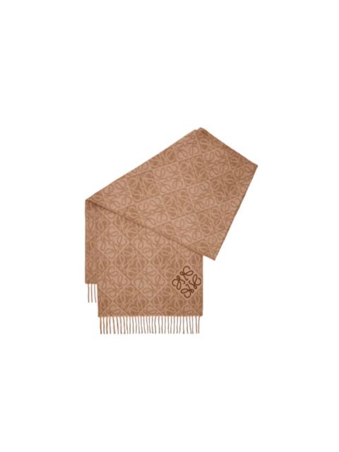 Loewe LOEWE $690 Mocha Wool/Cashmere Anagram Scarf New & Authentic