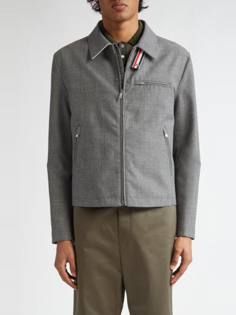 Thom Browne Thom Browne Fit 2 Wool Hopsack Golf Jacket in Medium Grey at Nordstrom
