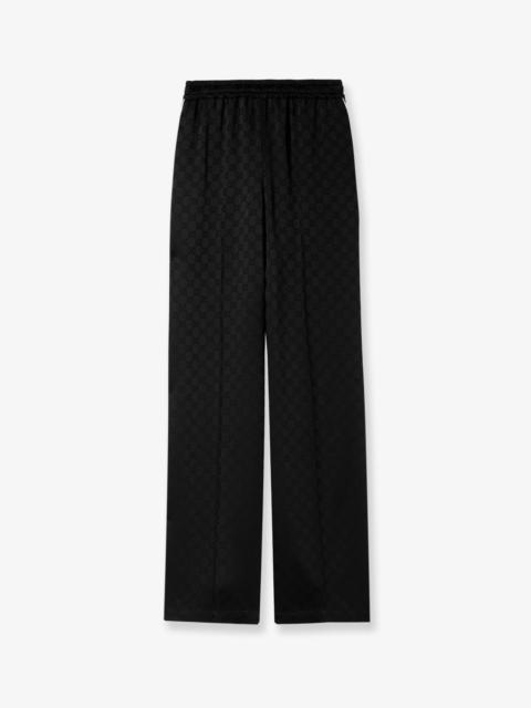 GUCCI Gucci Viscose Blend Trousers With All-Over Gg Motif