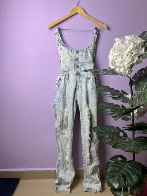 Other Designers Japanese Brand - 🔥Distressed Love Boat Acid Wash Overall Denim