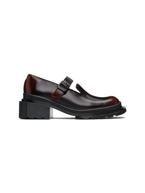 Black & Burgundy Maybole Square Toe Mary Jane Heels
