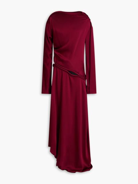 Victoria Beckham Asymmetric satin-crepe maxi dress