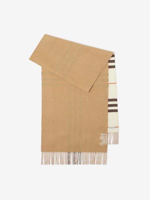 Burberry Wide Reversible Check Cashmere Scarf
