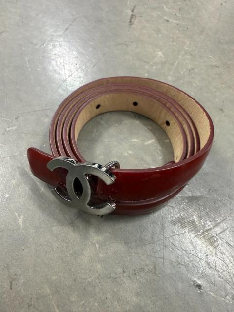 CHANEL Chanel Red Cowhide Double C Jewelry Series Belt