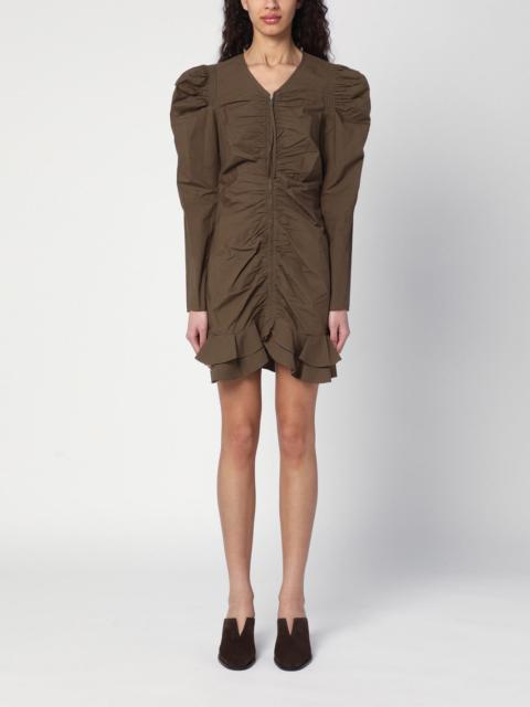 Isabel Marant Étoile Briali mini dress with green khaki zip