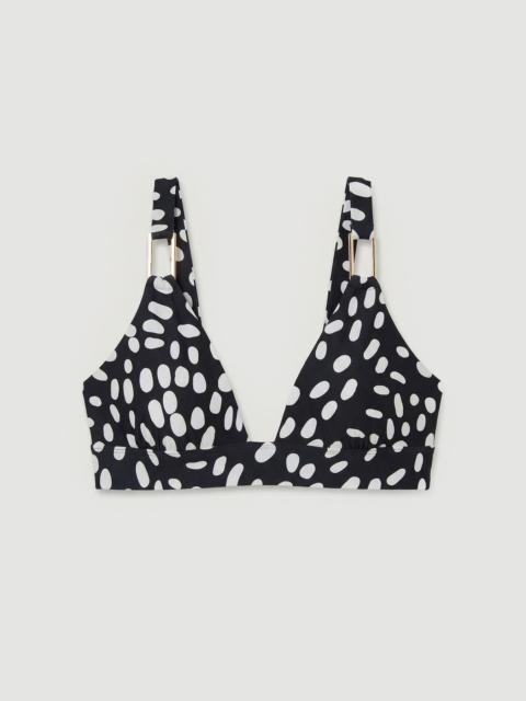 KAREN MILLEN Polka Dot Print Plunge Bikini Top