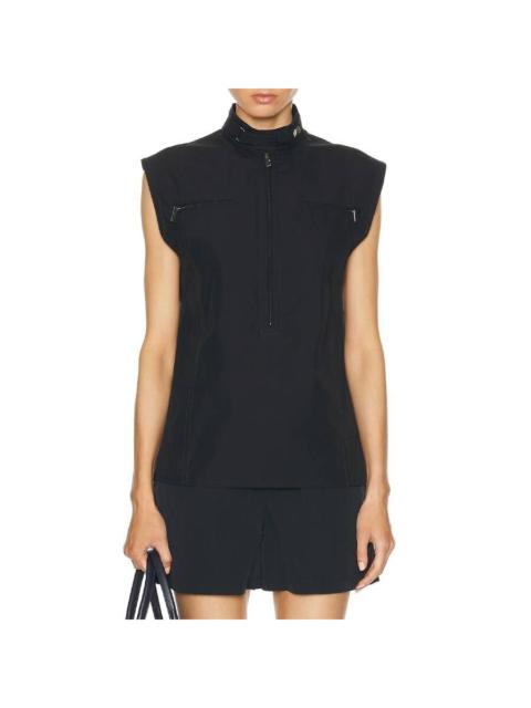 Burberry Burberry Half-Zip Sleeveless Cotton Top