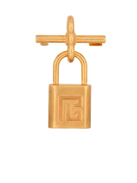 Balmain Brass Pulse padlock brooch