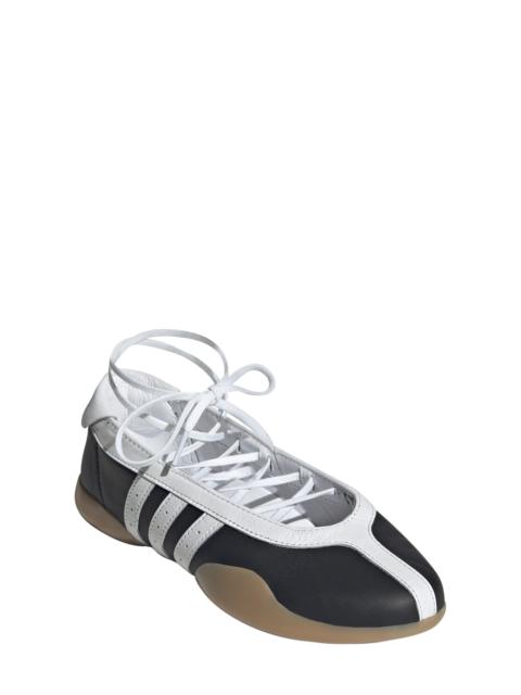 adidas adidas Taekwondo Mei Ballet Flat in Core Black/White/Gum at Nordstrom