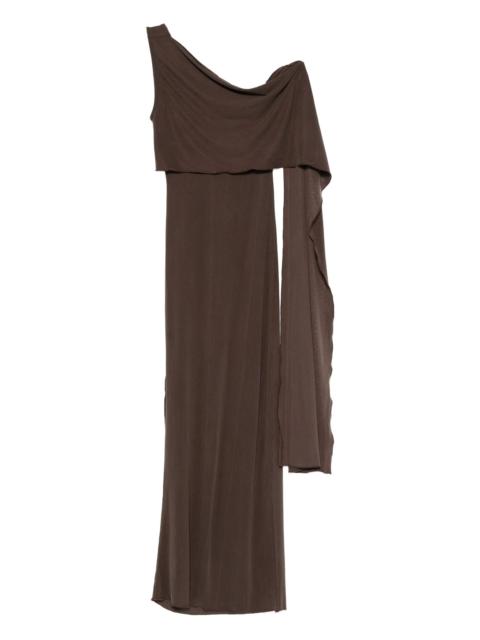 AYA MUSE one-shoulder fine-ribbed maxi dress