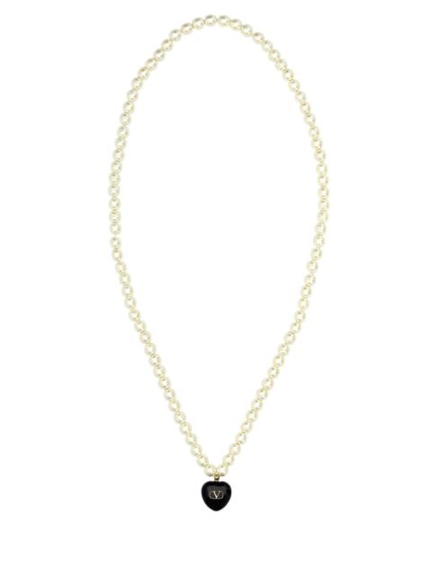 Valentino Valentino Garavani Women Ivory Pearls Coeur Royal Necklace