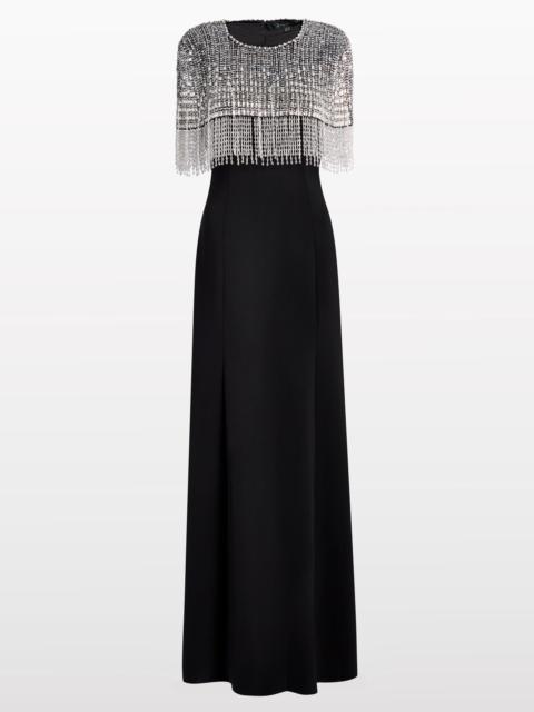 JENNY PACKHAM Jenny Packham Sabine Beaded-Fringed Maxi Dress in Liquorice at Nordstrom