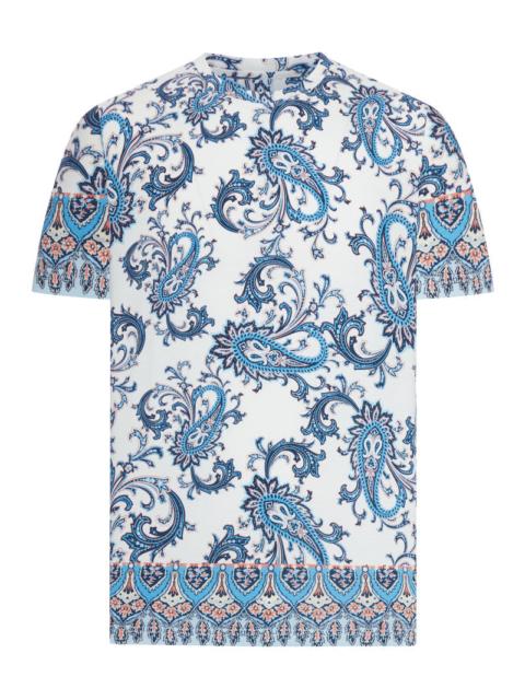 Etro Etro Men Rome Cotton T-Shirt With Placed Print