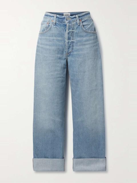 Ayla Baggy high-rise wide-leg organic jeans Light blue