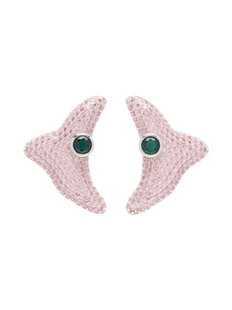 Collina Strada PINK EMERALD SUPER TRIGON STUDS