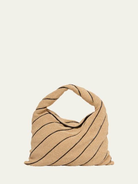 Bottega Veneta Hop Large Striped Shoulder Bag