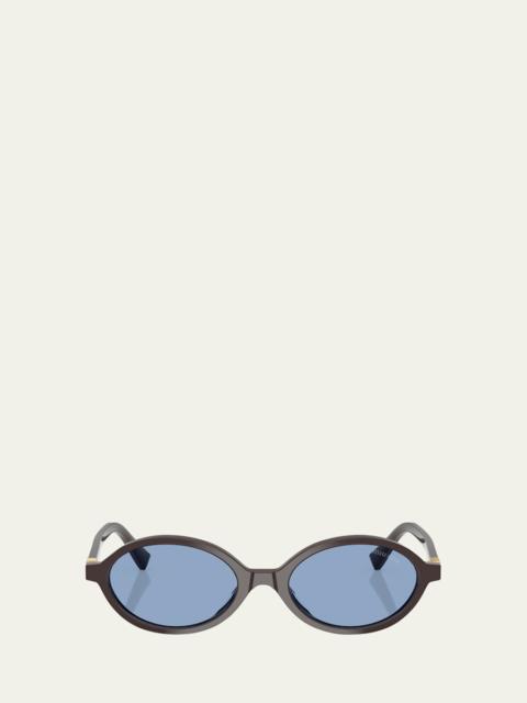 Miu Miu Acetate Oval Sunglasses