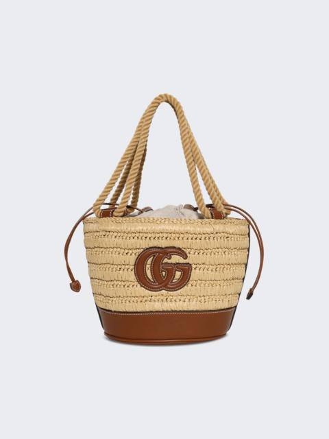 GUCCI Woven Mini Bucket Bag Natural