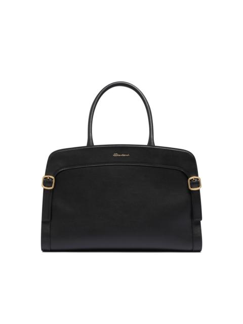Santoni Black leather handbag