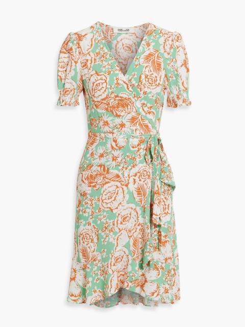 DIANE VON FURSTENBERG Emilia floral-print crepe mini wrap dress