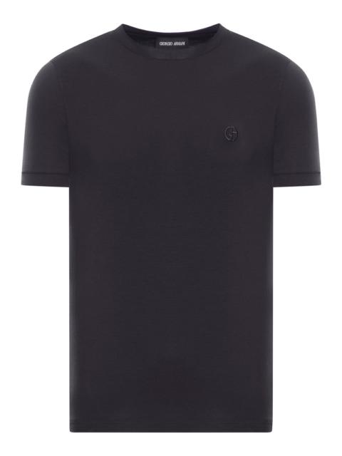 GIORGIO ARMANI Giorgio Armani Men Crewneck Short Sleeved Sweater In Stretch Viscose Jersey