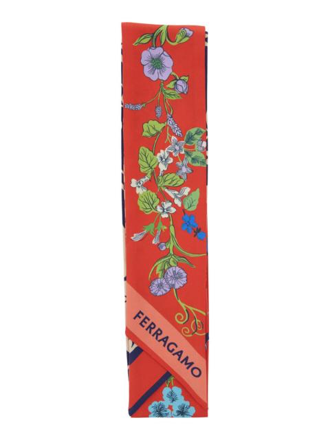 FERRAGAMO Ferragamo Women 'Pegaso' Multicolor Square Scarf With All-Over Print And Logo Lettering In Silk Woma