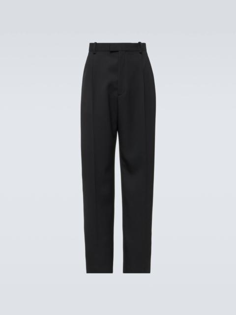 Wool twill straight pants