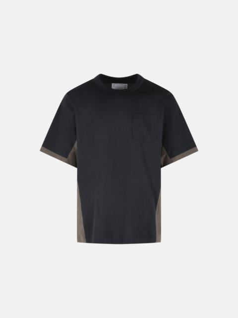 sacai NAVY COTTON T-SHIRT