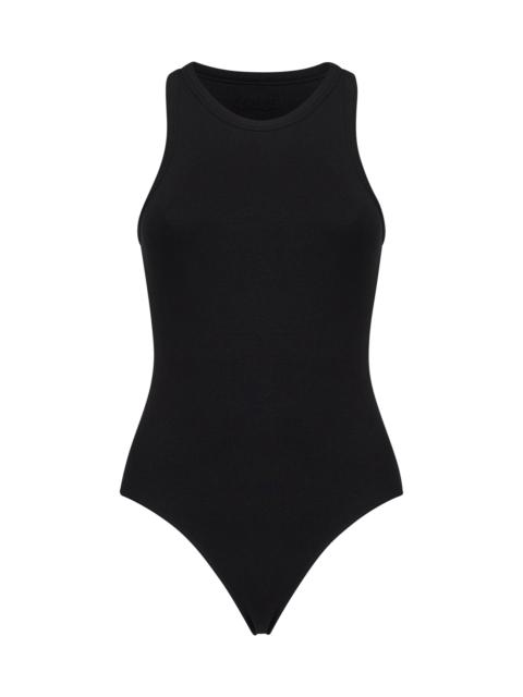 Alaïa Women Black Ribbed Knit Tank Bodysuit