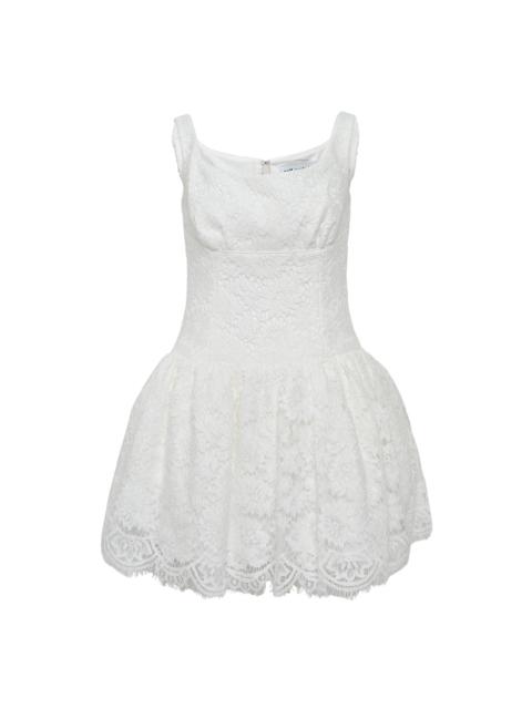 self-portrait White Floral Lace Mini Dress