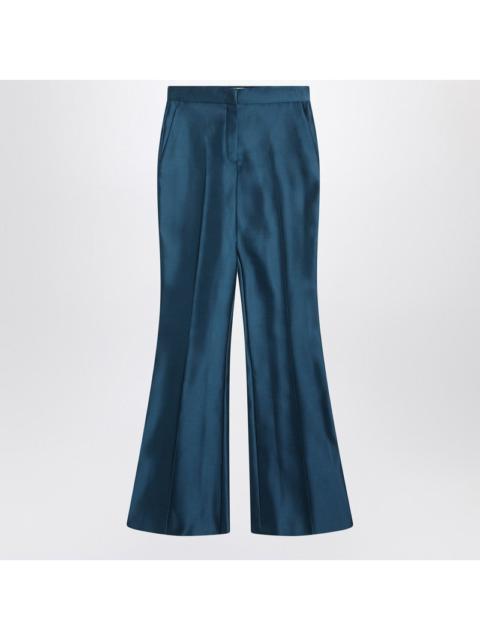 FENDI Fendi Teal Blue Duchess Satin Trousers Women