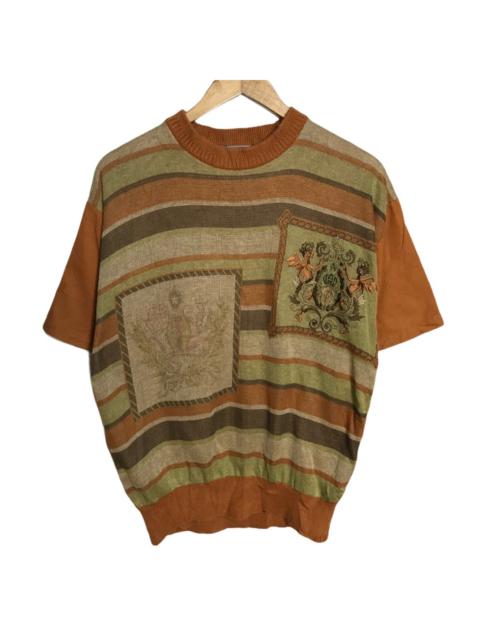 Other Designers Vintage toroy embroidery knit short sleeve