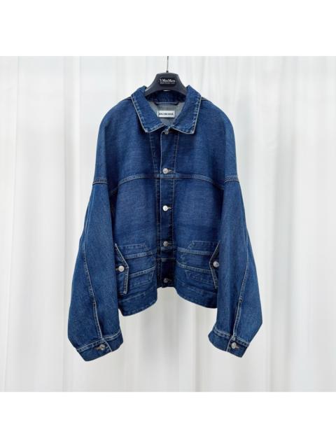 BALENCIAGA Balenciaga irregular inverted letter denim jacket