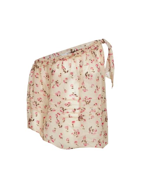 Isabel Marant Étoile Marant Etoile Women Beige Printed Muslin Loeva One-Shoulder Top