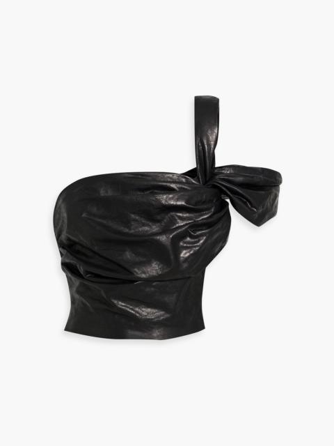 Rick Owens One-shoulder cropped leather top