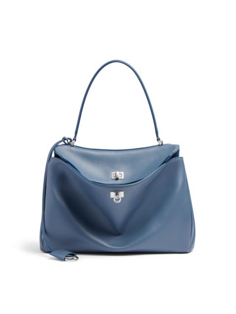 BALENCIAGA Women's Rodeo Handbag Medium in Faded Dark Blue