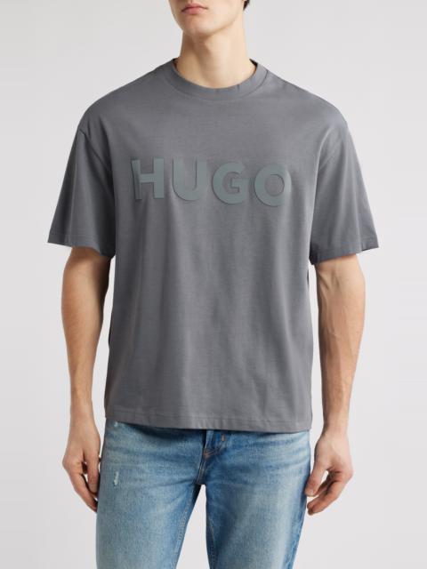 HUGO HUGO Logo Cotton Graphic T-Shirt in Open Grey at Nordstrom