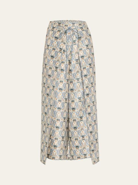 Maynard Cardo Veneziano Printed Silk Trousers