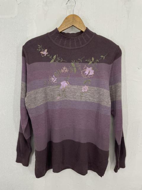 Other Designers Designer - Maream Purple Tone Knitted Sweatshirt Flora Flower Monnet